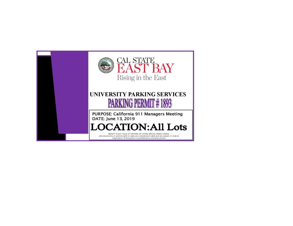 Monthly Chapter Meeting CSU East Bay NAPCO